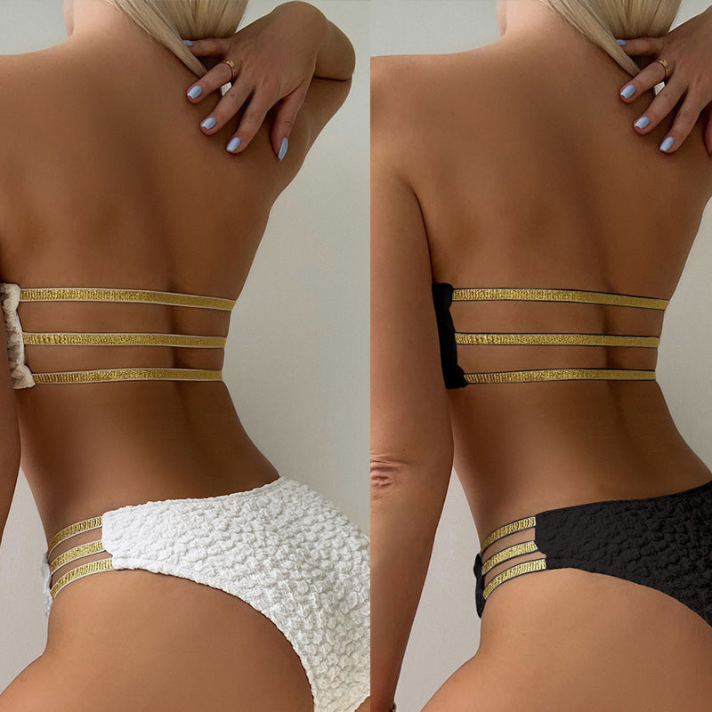 Damen Bandeau-Bikini mit strukturiertem Oberteil und dekorativen Details Echo Archiv