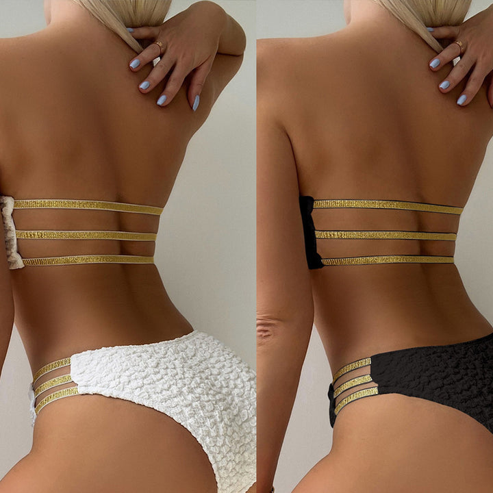 Damen Bandeau-Bikini mit strukturiertem Oberteil und dekorativen Details Echo Archiv