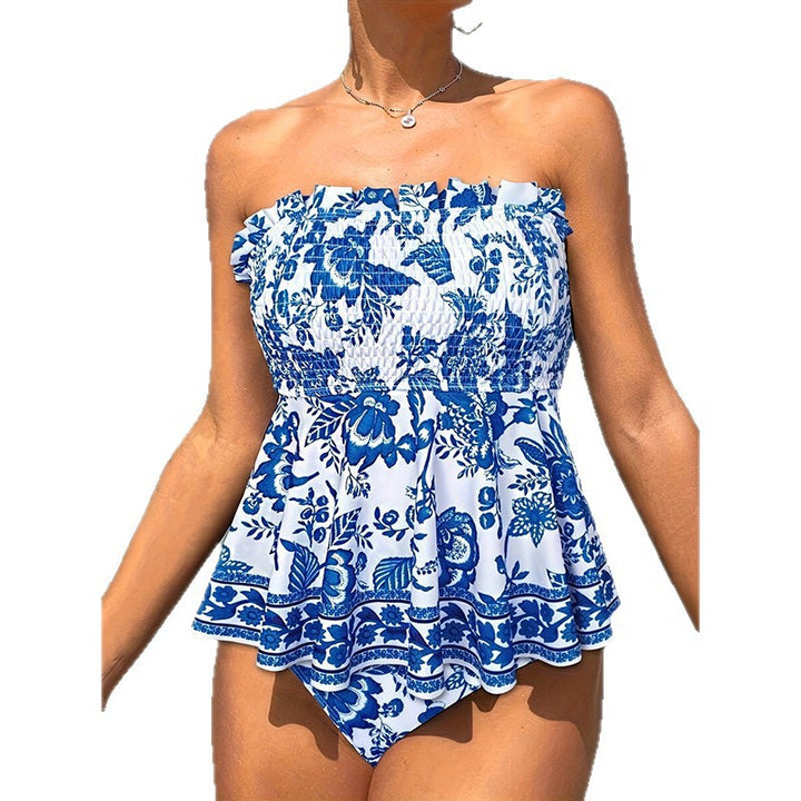 Damen Bandeau-Badeanzug mit verspieltem Rüschendesign Echo Archiv