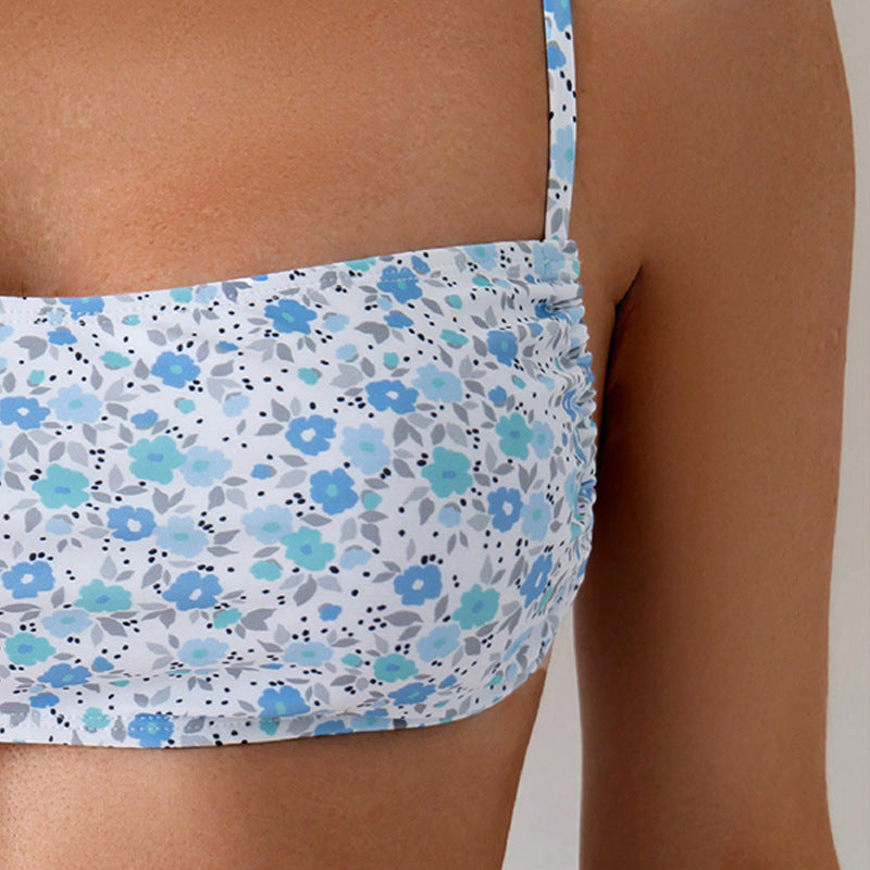 Damen Bandeau-Bikinioberteil mit floralem Muster Echo Archiv