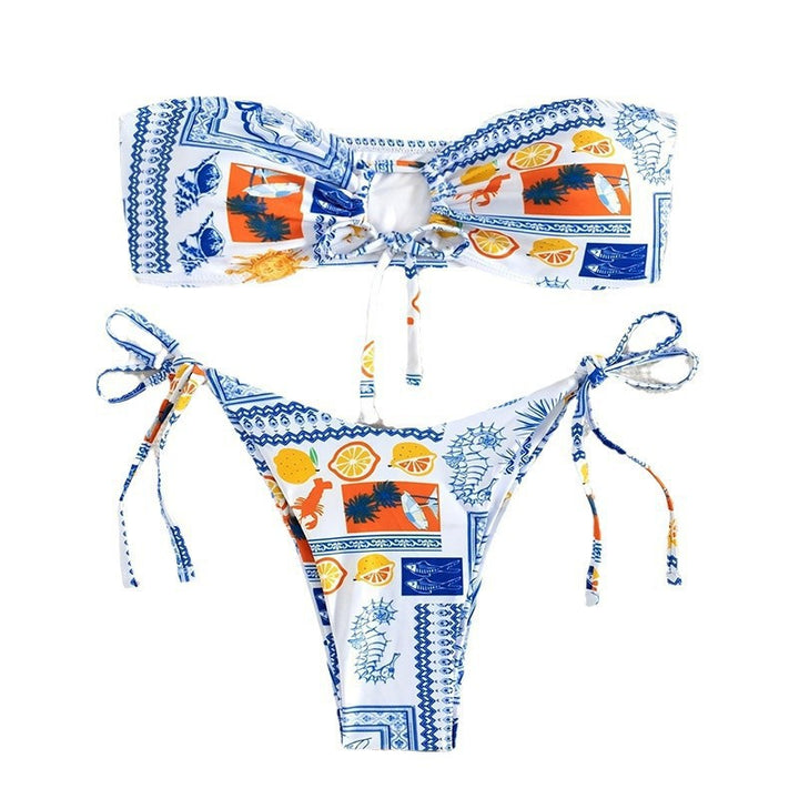 Damen Bandeau-Bikini mit verspieltem Muster Echo Archiv