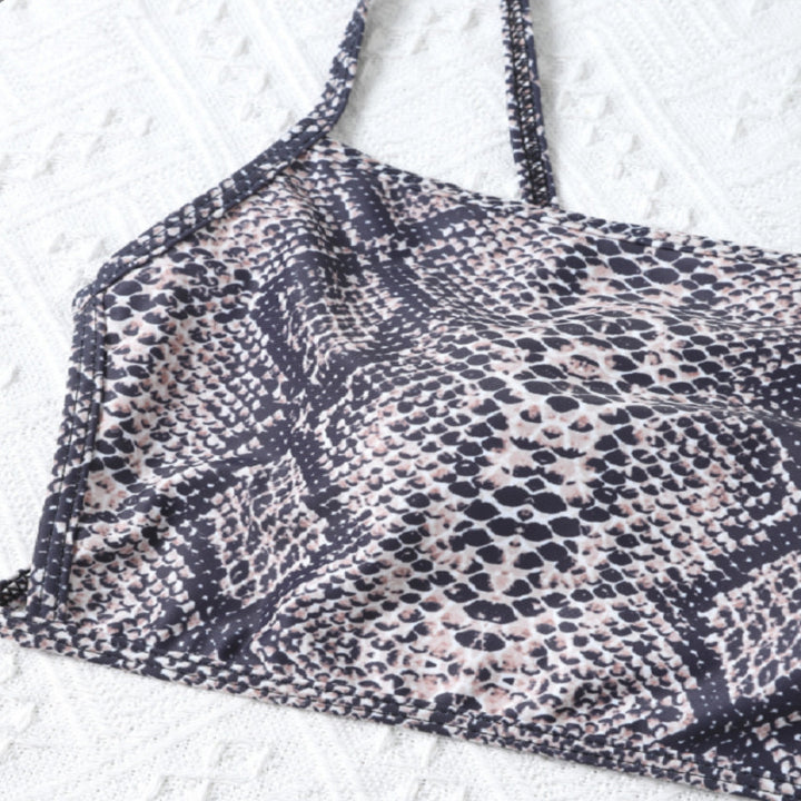 Damen Cropped Bikinioberteil mit Schlangenleder-Design Echo Archiv