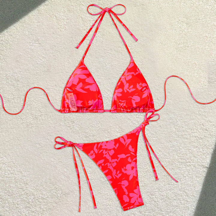 Damen Triangel-Bikini mit floralem Design und verstellbaren Bändern Echo Archiv