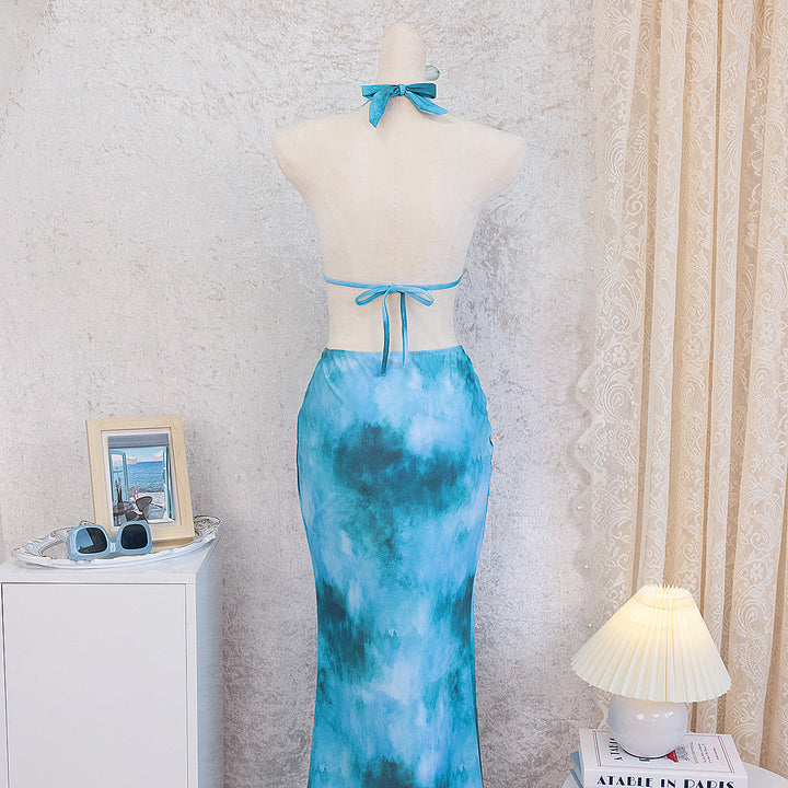 Damen Elegantes Strandkleid mit tiefem Rückenausschnitt Echo Archiv