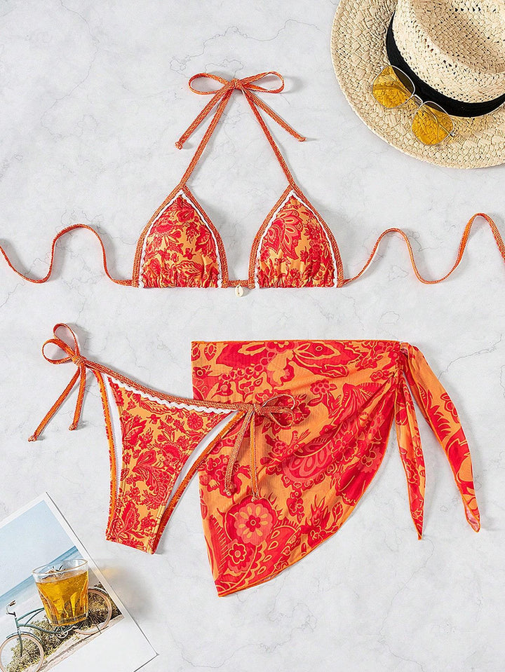 Damen Triangel-Bikini-Set mit elegantem Wickelrock Echo Archiv