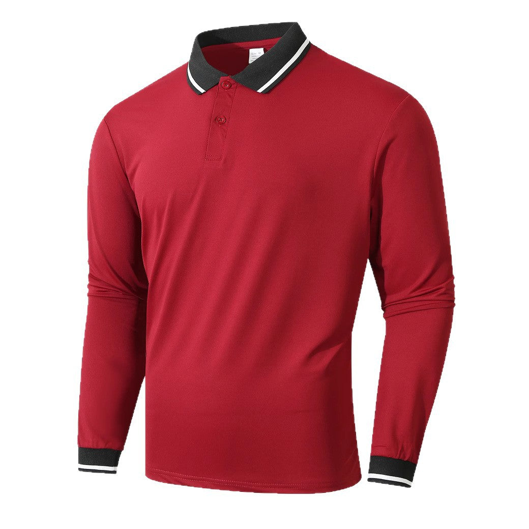 Herrar Långärmad Poloshirt med sportig ribbstruktur Eva Jonsson-Eva Jonsson