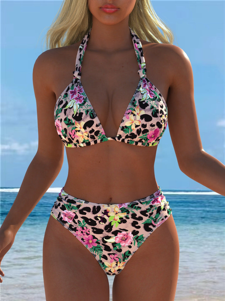 Damen Triangel-Bikini mit hohem Bund und patriotischem Sternen-Muster Echo Archiv