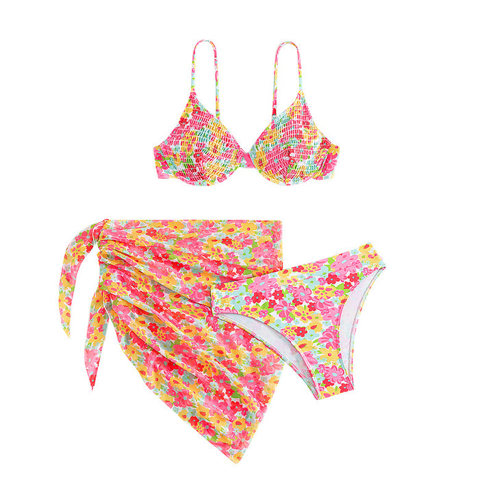 Damen Push-Up Bikini-Set mit floralem Wickelrock Echo Archiv