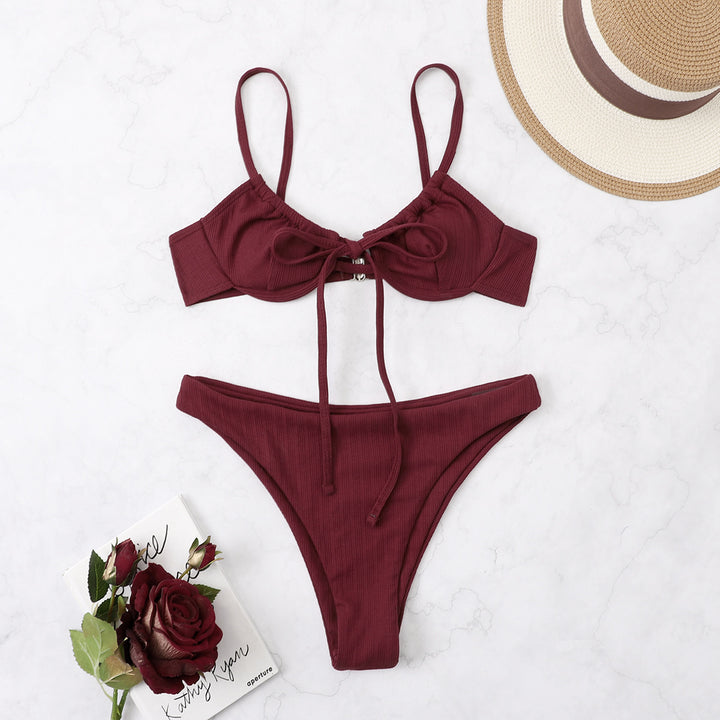 Damen Bikini-Set mit verstellbaren Trägern und raffiniertem Knoten Echo Archiv