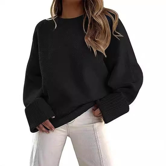 Damer bekväm oversized tröja med strukturerad fleece Eva Jonsson