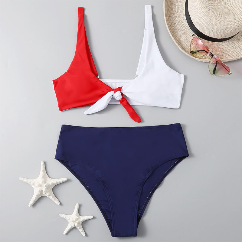 Damen Bikini-Set mit modischem Knoten-Design und hochgeschnittenem Unterteil Echo Archiv