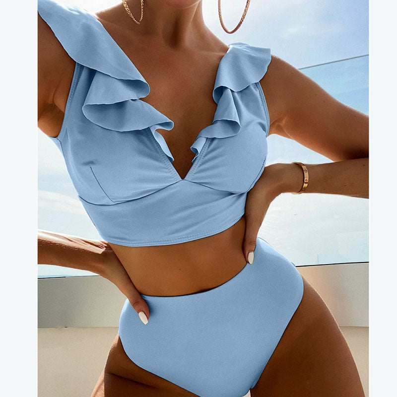 Damen Crop-Top Bikini mit voluminösen Rüschendetails Echo Archiv