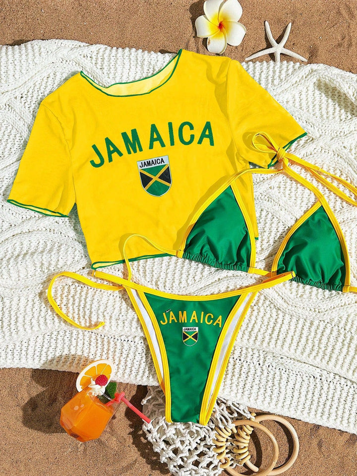 Damen Bikini-Set mit kreativem grafischen Design Echo Archiv