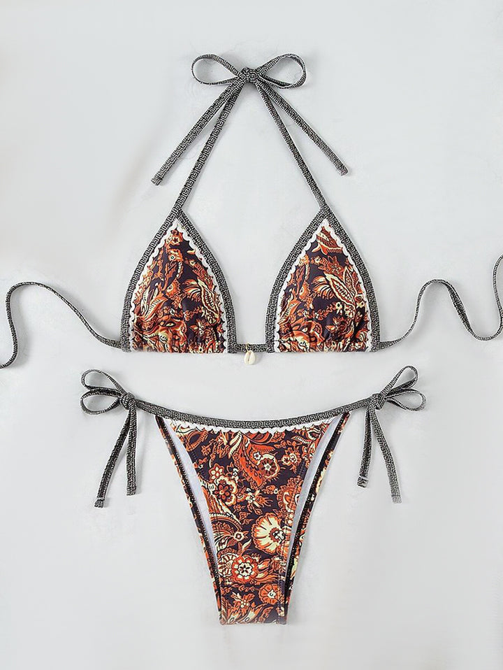Damen Triangel-Bikini mit floralem Vintage-Muster Echo Archiv