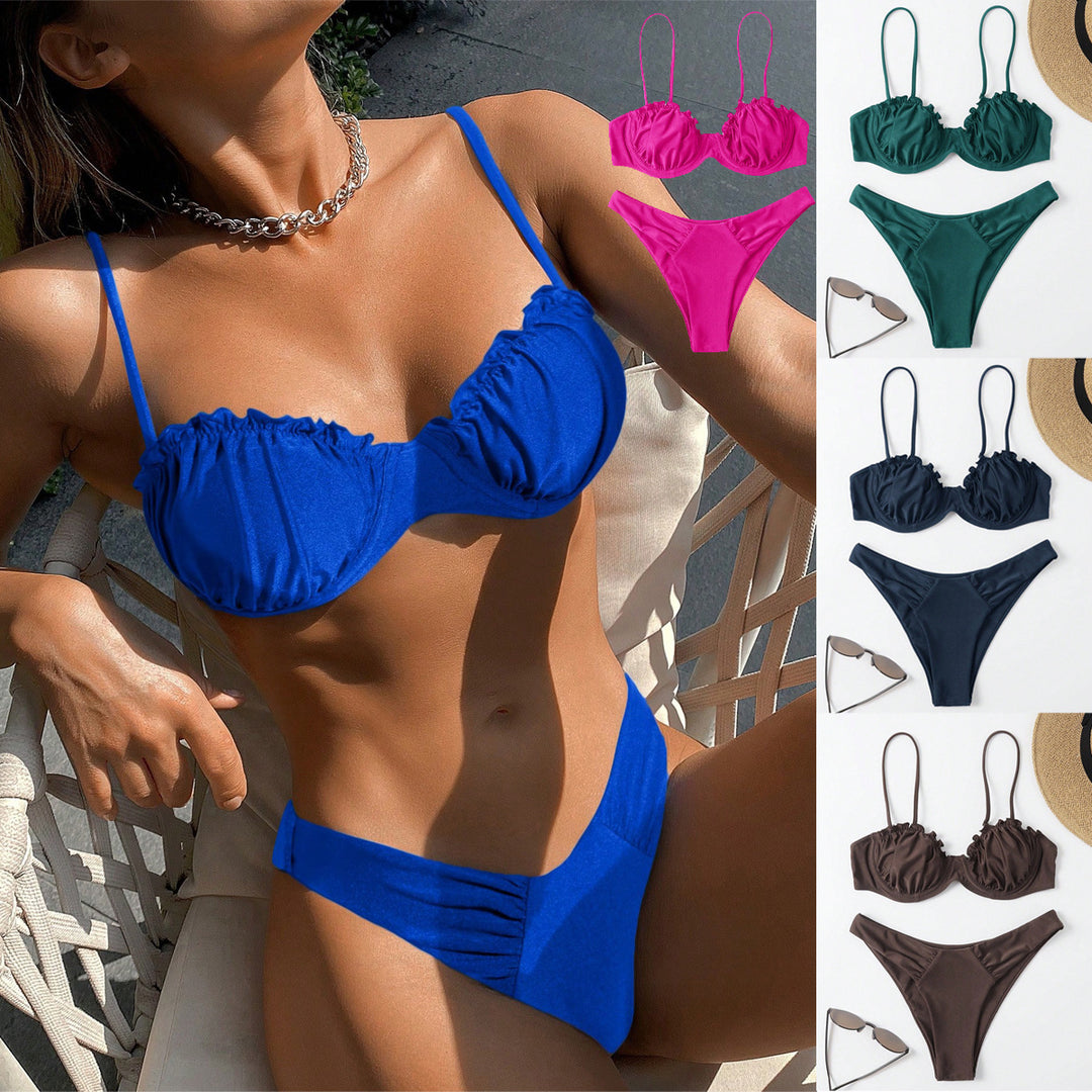 Damen Push-Up-Bikini mit Raffung und verstellbaren Trägern Echo Archiv