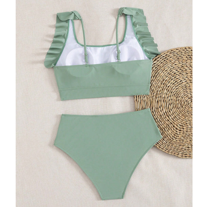 Damen Hochtaillierter Bikini mit Rüschendetails Echo Archiv