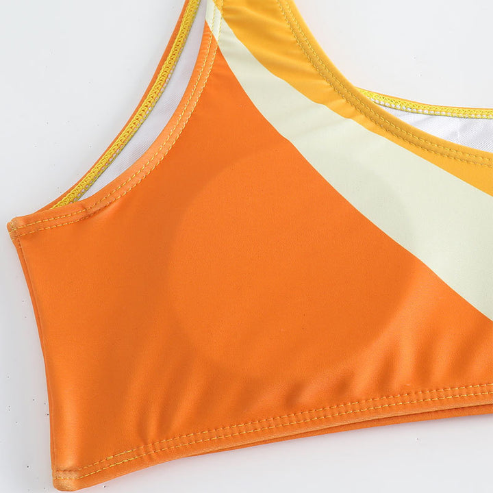 Damen asymmetrisches Bikini-Set mit hohem Beinausschnitt Echo Archiv