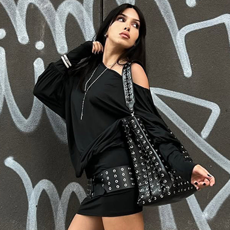 Damer Avslappnad Off-Shoulder Klänning med Sido-Rynkning Eva Jonsson