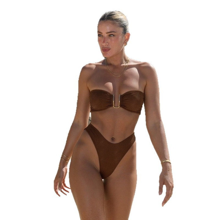 Damen Bandeau-Bikini mit elegantem Faltendetail Echo Archiv