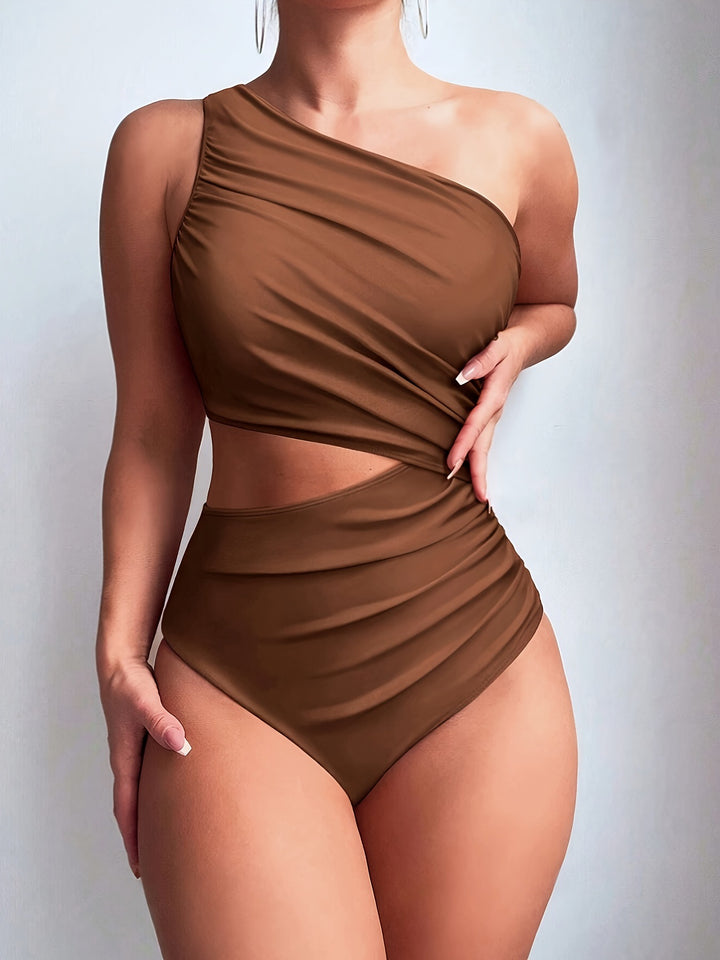 Damen Einseitiger Badeanzug mit eleganter Drapierung Echo Archiv