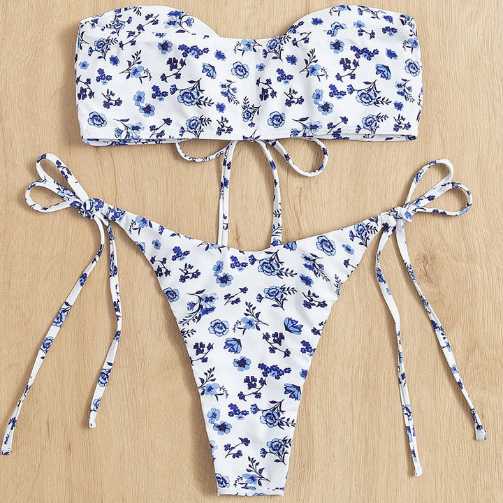 Damen Bandeau-Bikini mit verspieltem Blumendesign Echo Archiv