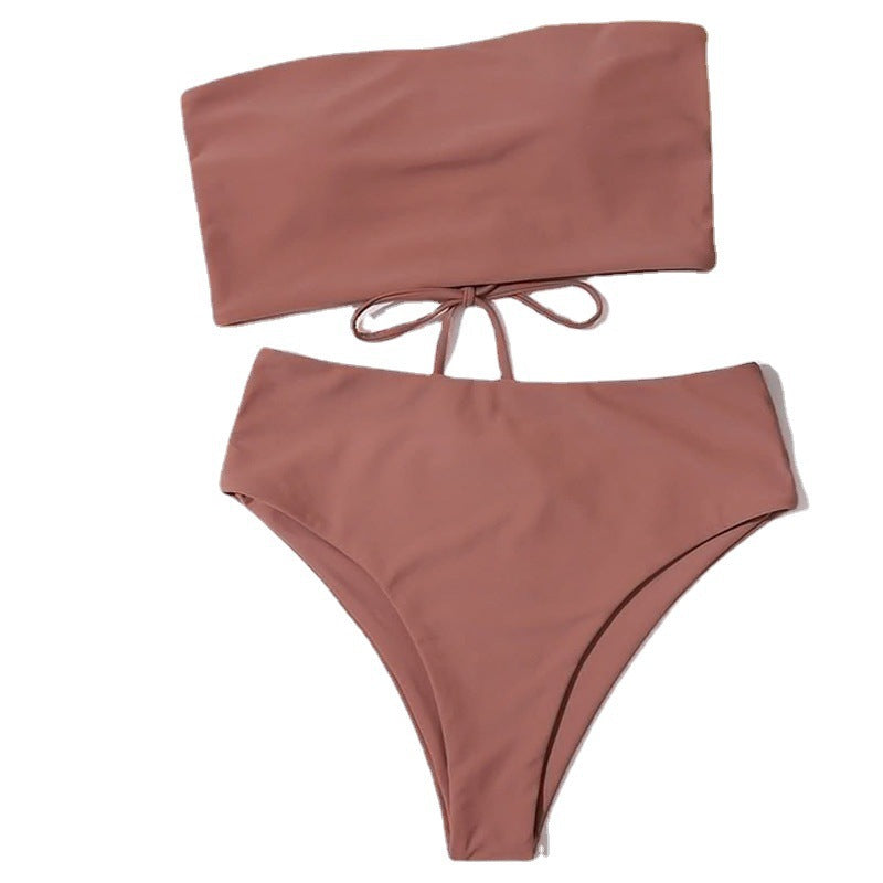 Damen Bandeau-Bikini mit hoher Taille Echo Archiv