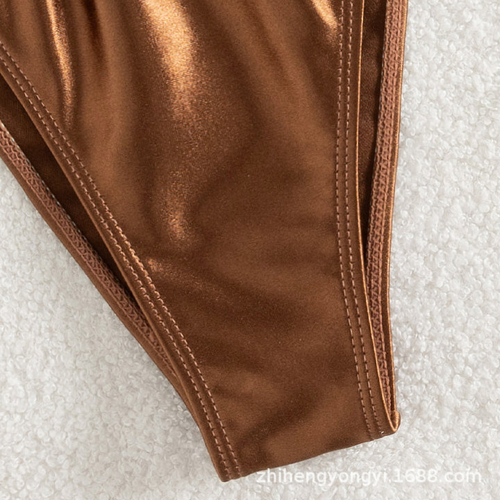 Damen Triangel-Bikini mit hochwertigem Glanzmaterial und verstellbaren Seitenschnüren Echo Archiv
