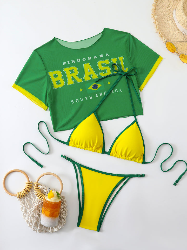 Damen Bikini-Set mit kreativem grafischen Design Echo Archiv