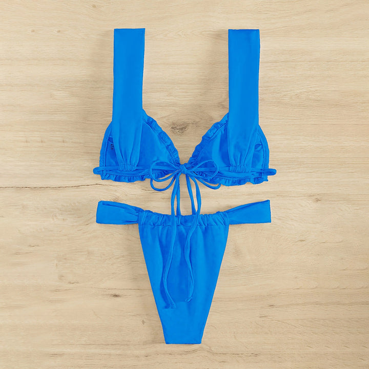 Damen Bikini-Set mit anpassbaren Trägern und hohem Taillenschnitt Echo Archiv