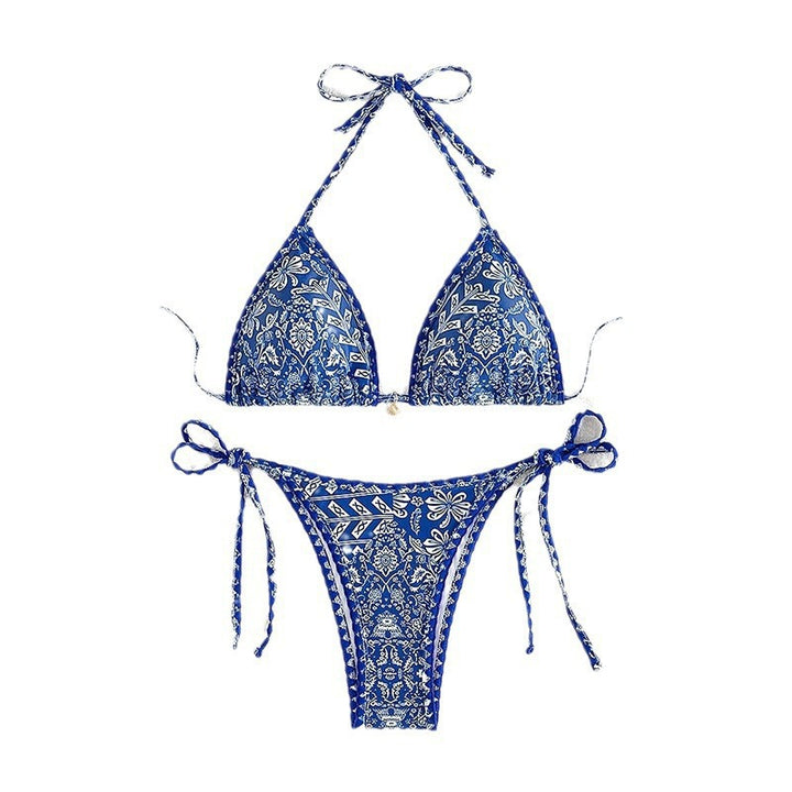 Dame Triangel-Bikini med blommotiv Mirla-Eva Jonsson