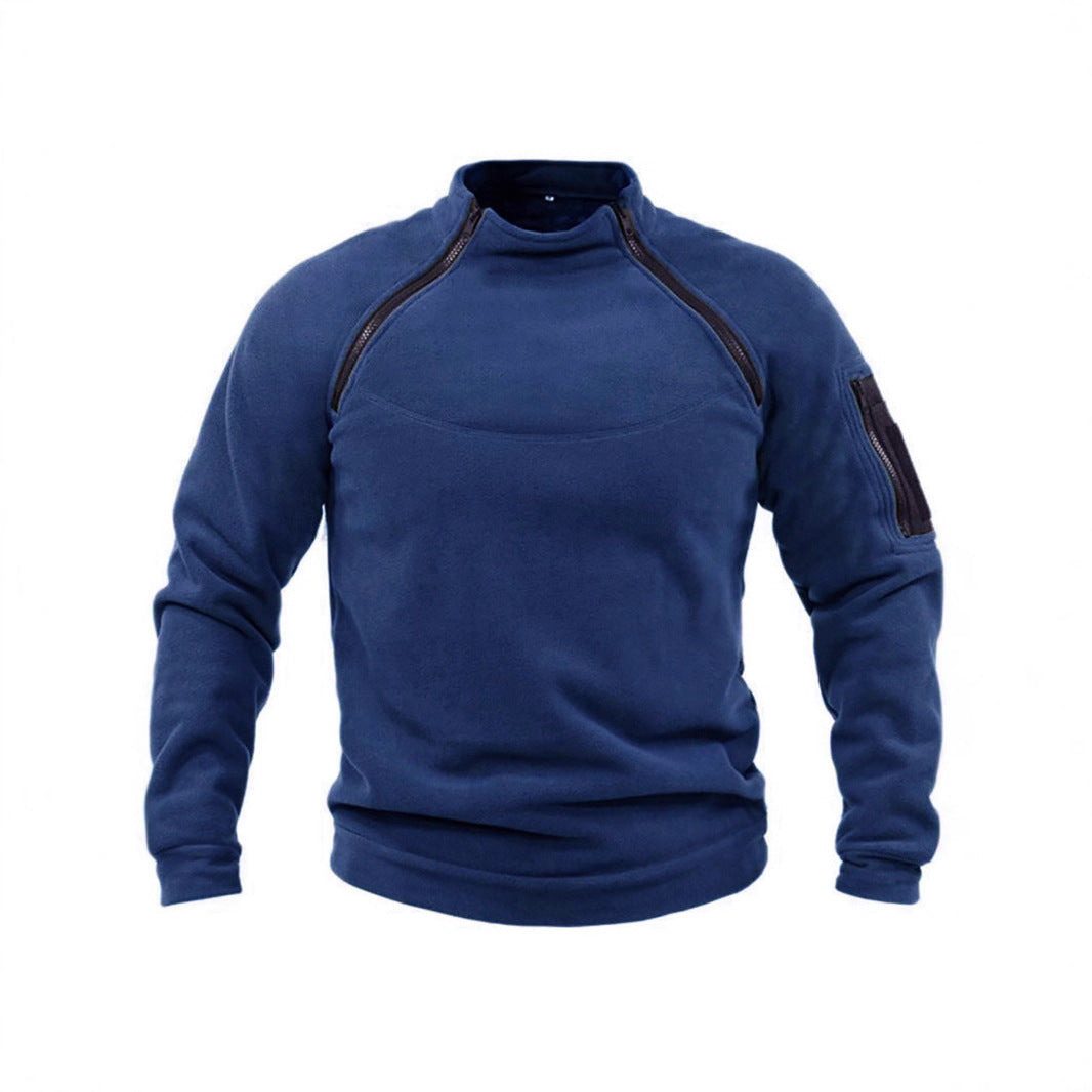 Herren Thermo-Fleecepullover med hög krage och praktiska fickor Eva Jonsson
