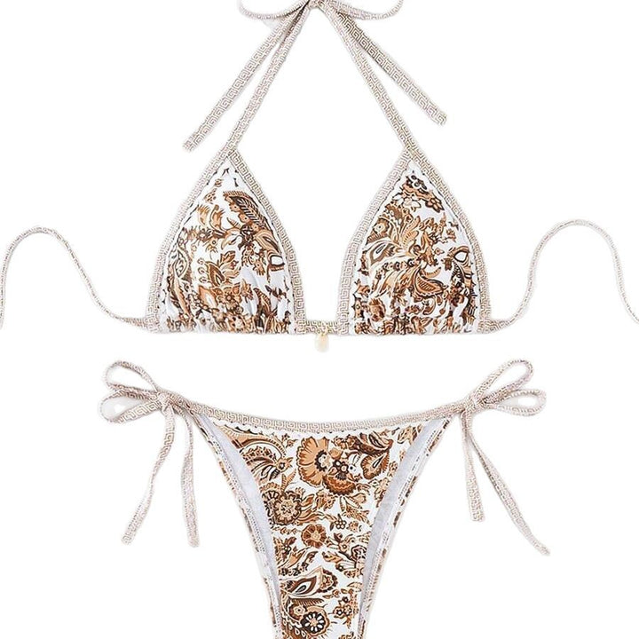 Damen Triangel-Bikini mit floralem Vintage-Muster Echo Archiv