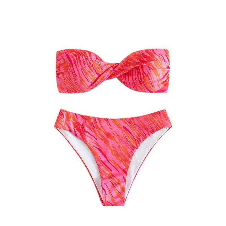 Damen Bandeau-Bikini mit Volant und geschmackvollem Muster Echo Archiv
