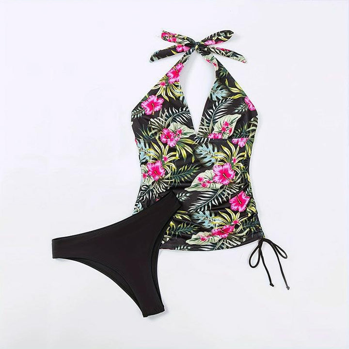 Damen Badeanzug mit floralem Design und verstellbarem Halsband Echo Archiv