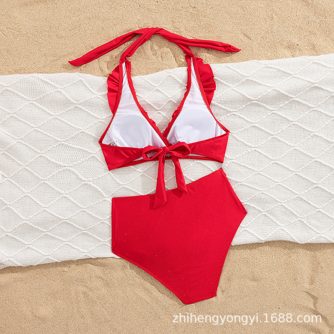 Damen Hoch-waisted Bikini mit voluminösem Rüschendesign Echo Archiv