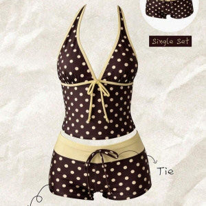 Damen Tankini mit modischem Punktmuster und verstellbarem Halter Echo Archiv