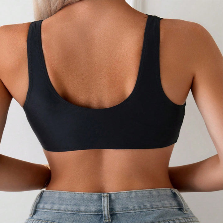 Damen Bikinioberteil mit tiefem V-Ausschnitt und wellenförmigen Kanten Echo Archiv