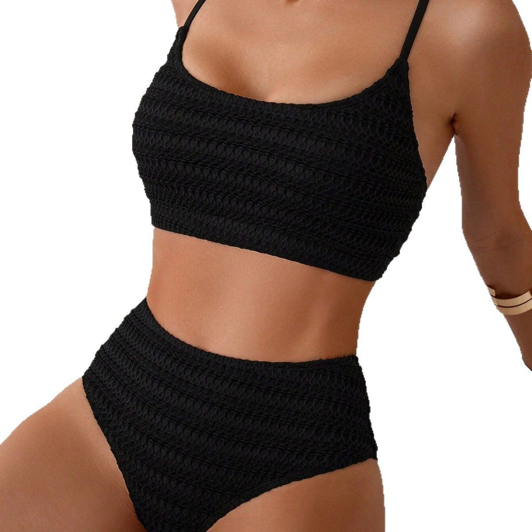 Damen Crop-Top-Bikini mit hohem Bund Echo Archiv