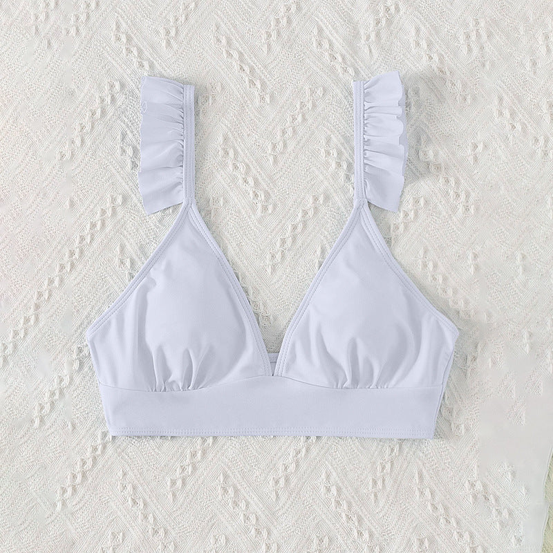 Dame triangel-bikiniöverdel med lekfulla volanger-Eva Jonsson