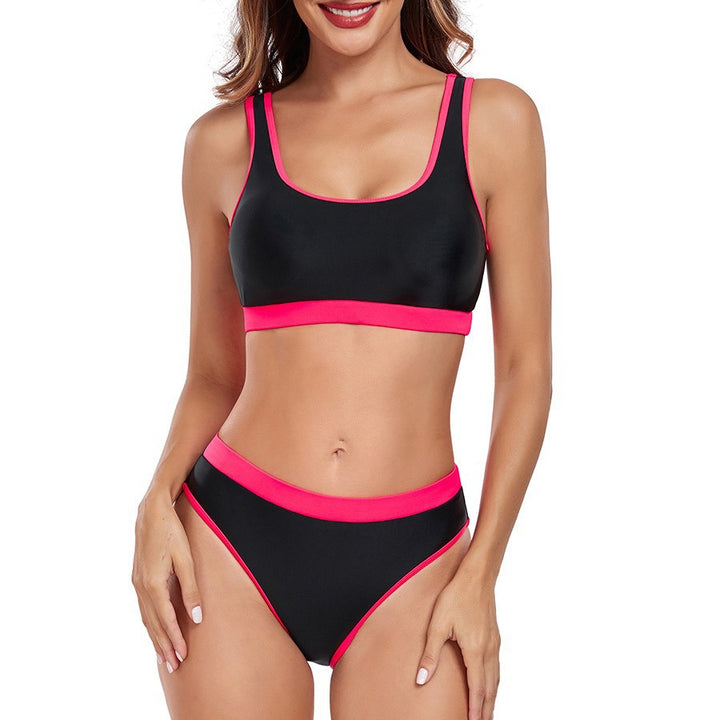 Damen Sportliches Bikini-Set mit kontrastierendem Bund Echo Archiv