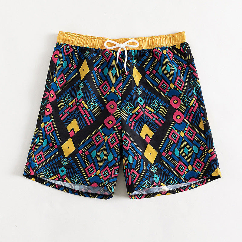 Damen Badeshorts mit buntem geometrischem Muster Echo Archiv