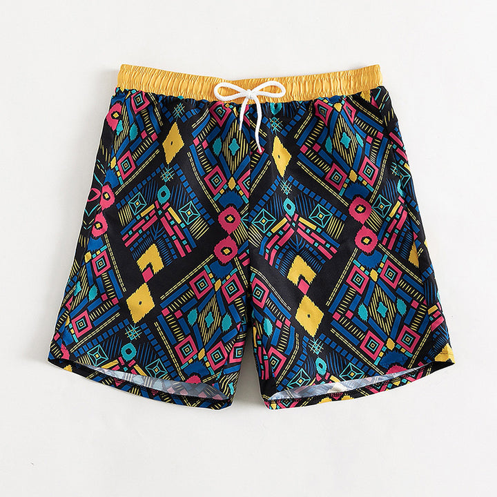 Damen Badeshorts mit buntem geometrischem Muster Echo Archiv