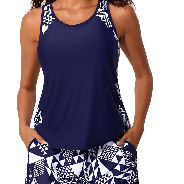 Damen Sportliches Tankini-Set mit hohem Bund und floralem Muster Echo Archiv