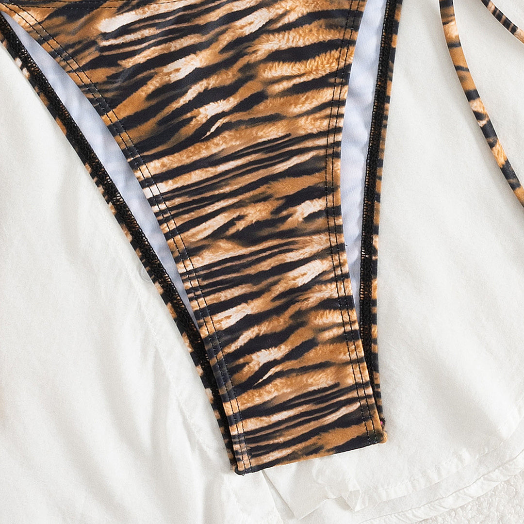 Damen Triangel-Bikini mit raffinierten Tierdruck-Details Echo Archiv