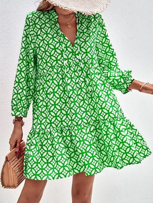 Damer Boho-style sommarklänning med flytande snitt och volangdetaljer Eva Jonsson