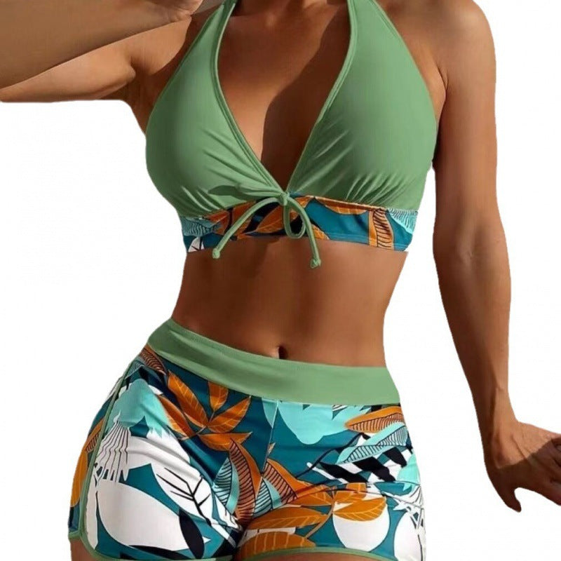 Damen Hochgeschlossen Bikini mit verspieltem Blumenmuster Echo Archiv