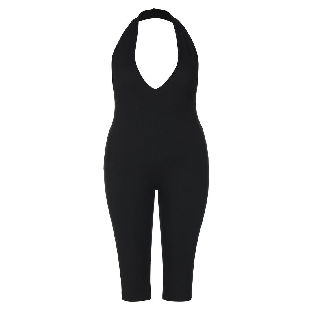 Damer Elegant golvlång jumpsuit med djup V-ringning Mirla-Eva Jonsson