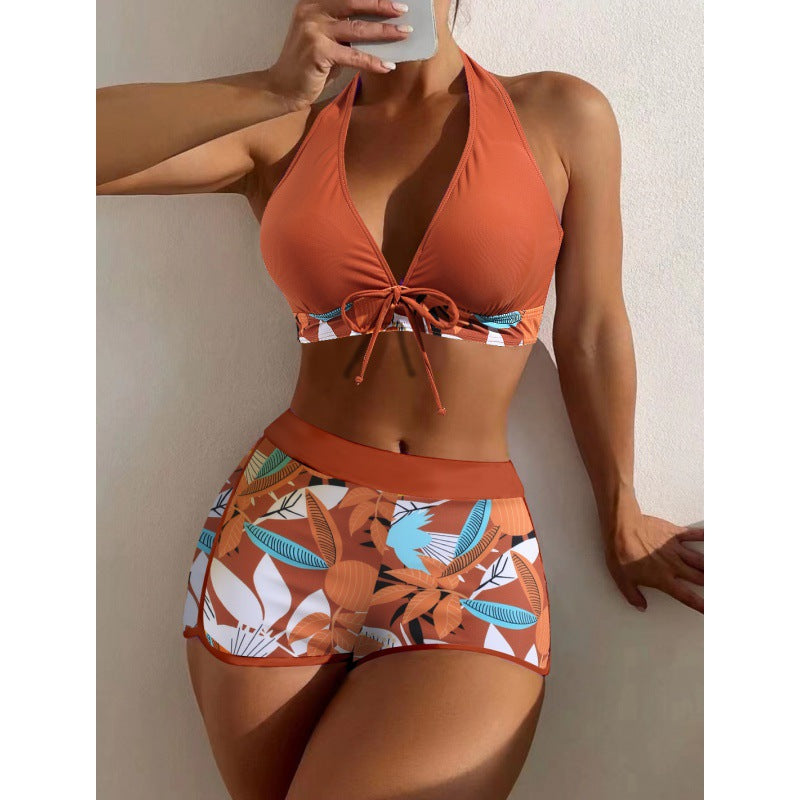 Damen Hochgeschlossen Bikini mit verspieltem Blumenmuster Echo Archiv