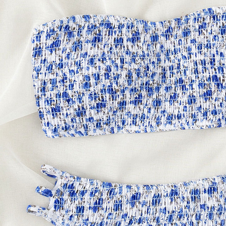 Damen Bandeau-Bikini-Set mit elastischem Rüschendesign und verstellbaren Trägern Echo Archiv