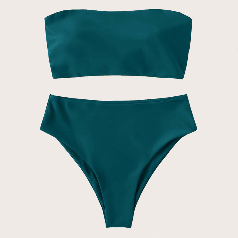 Damen Bandeau-Bikini-Set mit hohem Schnitt und elegantem Wickeldetail Echo Archiv